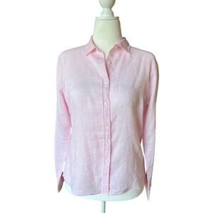 Peter Millar Pastel Pink Women's Fitted Button Up Shirt Womens Size M Tab Sleeve